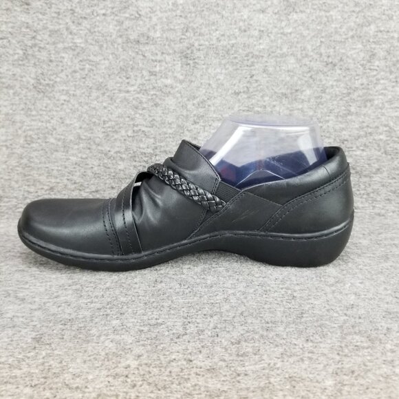 ✅Clarks Collection Cora Braid Black Leather Slip On Comfort Shoes Women's 10M - Picture 10 of 10